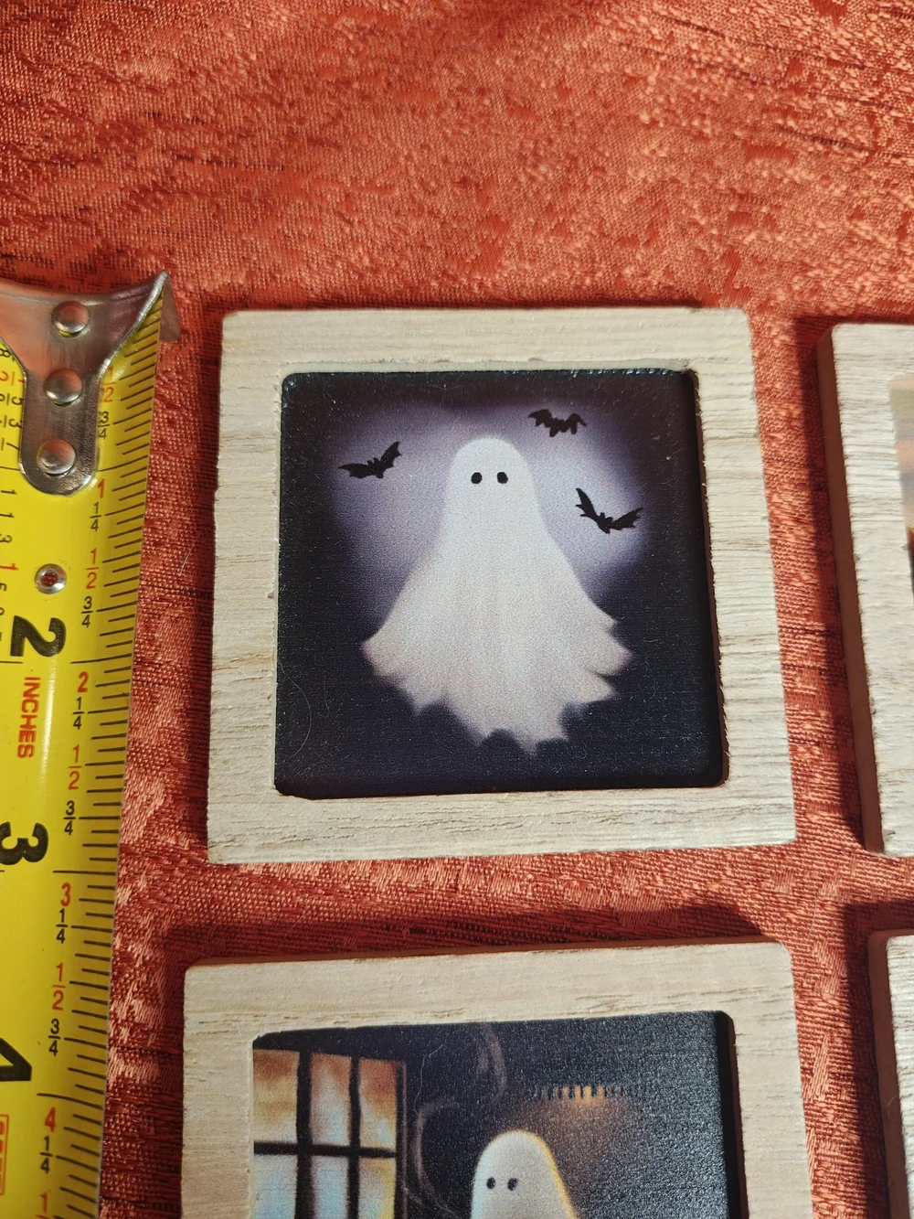 Wooden Framed Magnet Ghost Tiles - Decorative Small